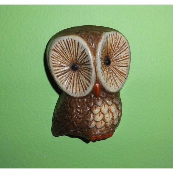 Vintage Homco Small Owl Wall Hanging foamcraft 1970s mcm retro kitsch plaque - Picture 1 of 12